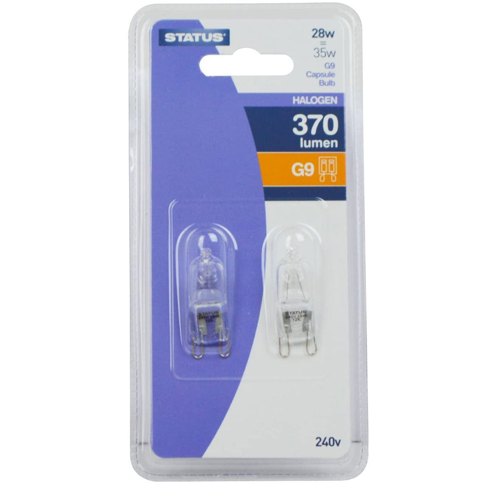STATUS HALOGEN G9 Capsule Clear 2PK Warm White STATUS HALOGEN G9 Capsule Clear 2PK Warm White